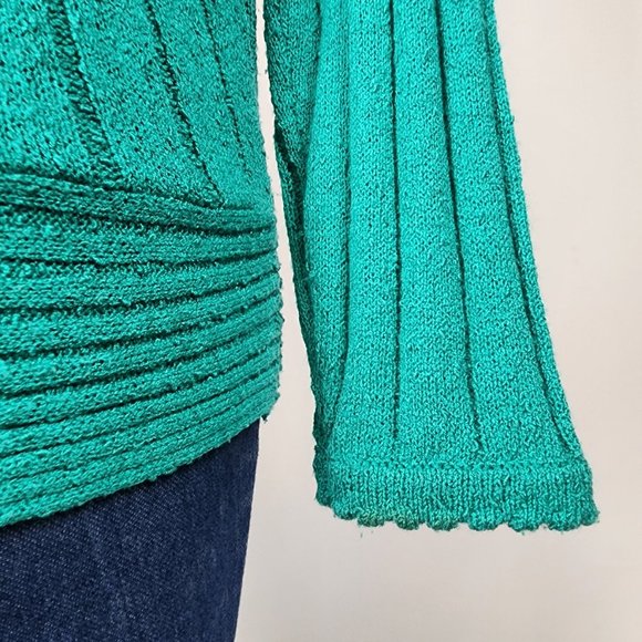 Vintage Just Nort Green knit Beaded Sweater - Picture 9 of 11